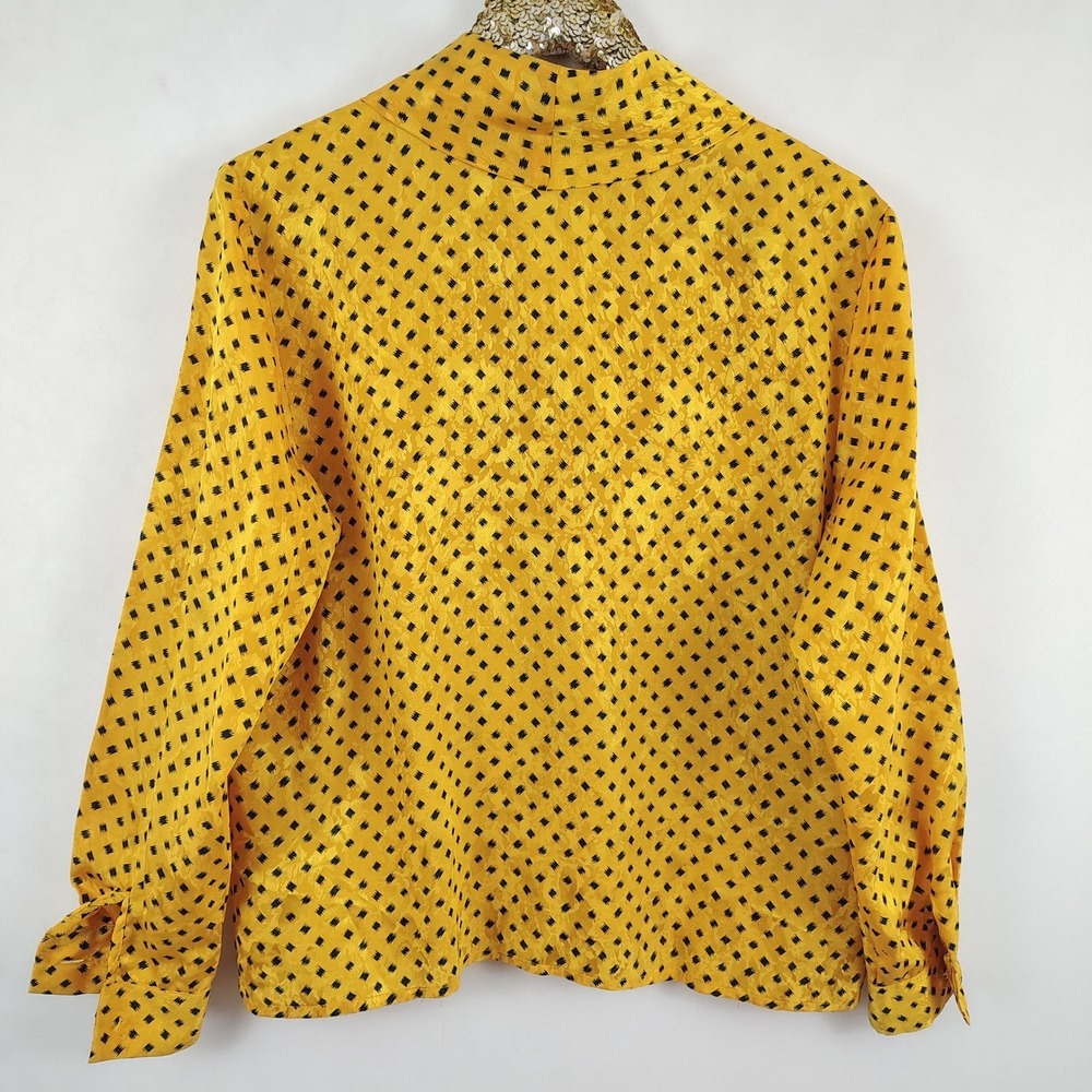 Vintage 80s 90s Russ Yellow Womens Yellow Plus Size Geometric Top - Picture 5 of 7